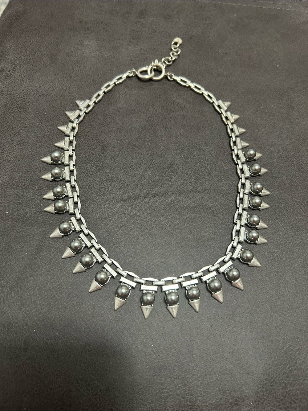 Stella & Dot Silver-Tone Spike Fringe Necklace